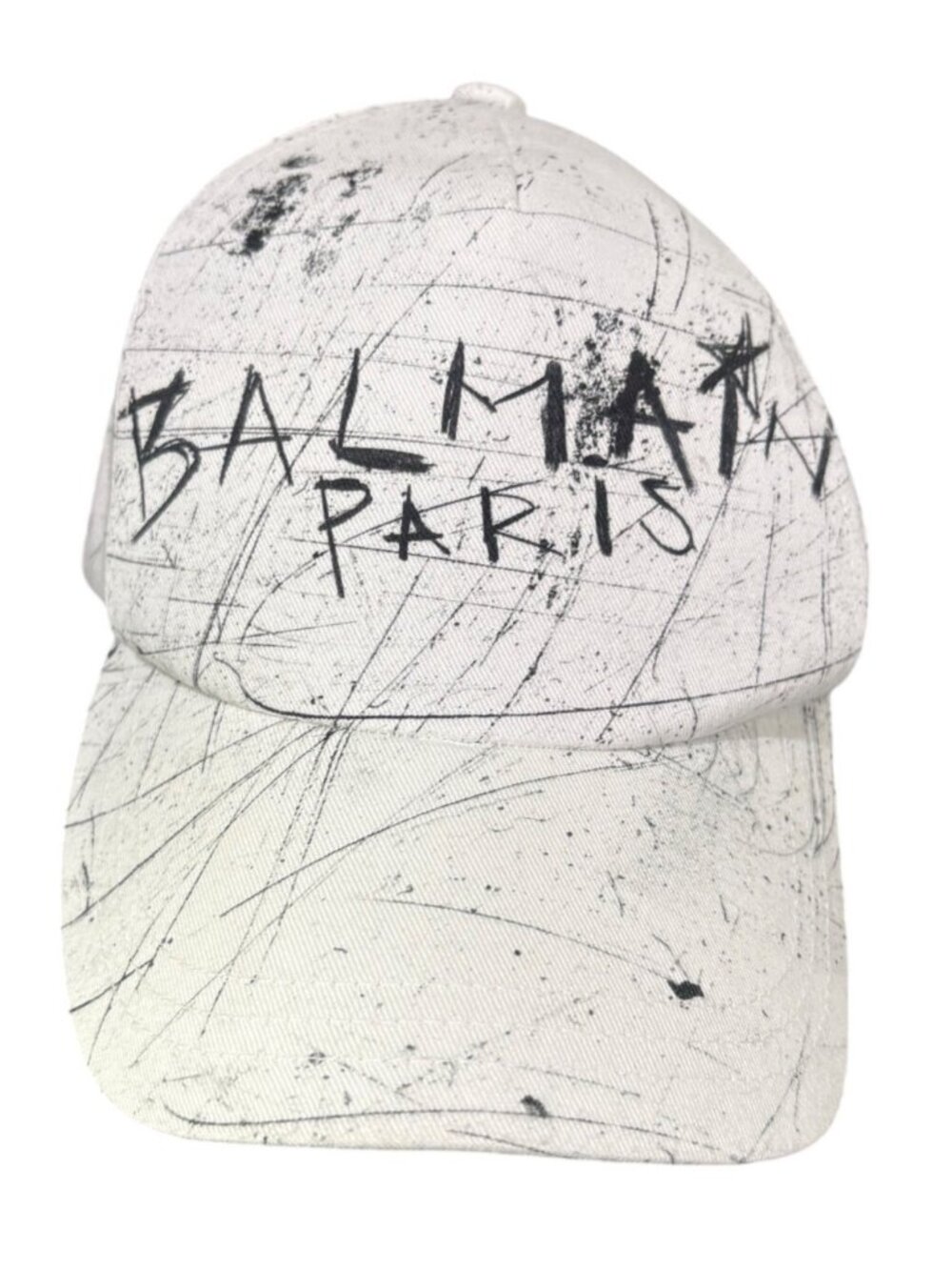 Balmain Pin Logo Cap in White